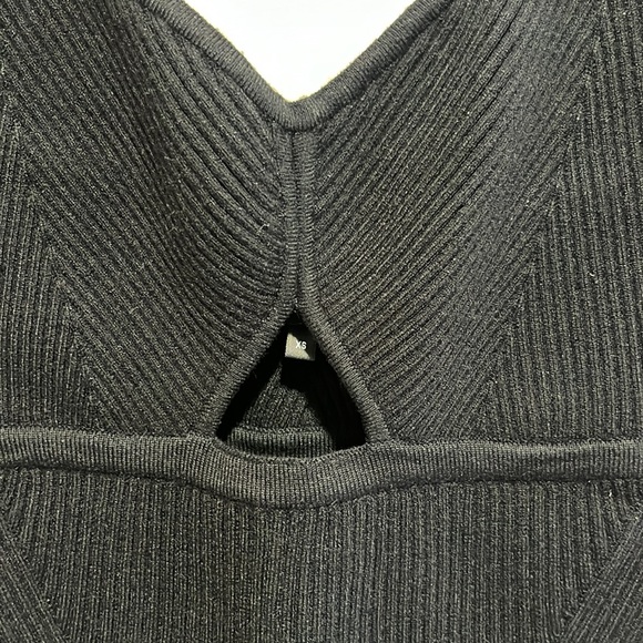 Herve by Herve Leger Logo-Strap Keyhole Ribbed Mini Bodycon Dress - Picture 7 of 12